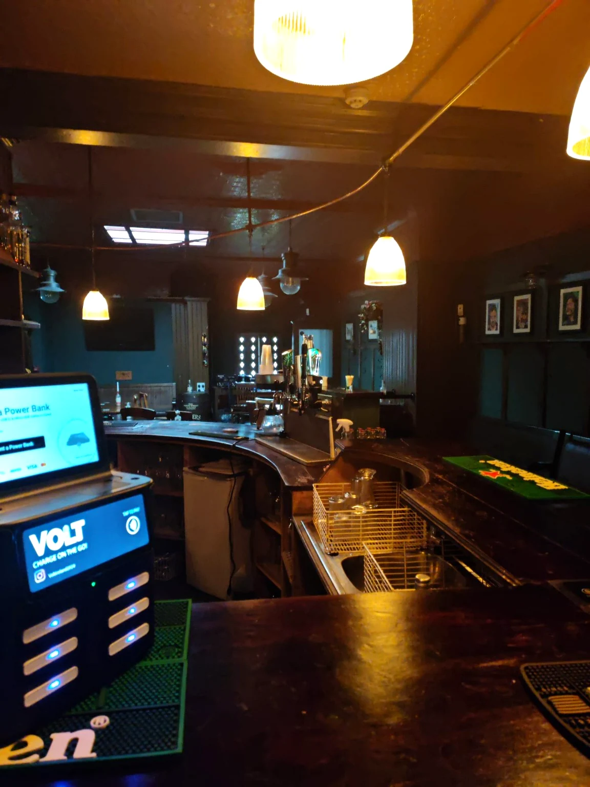VOLT power bank station in a busy hospitality venue