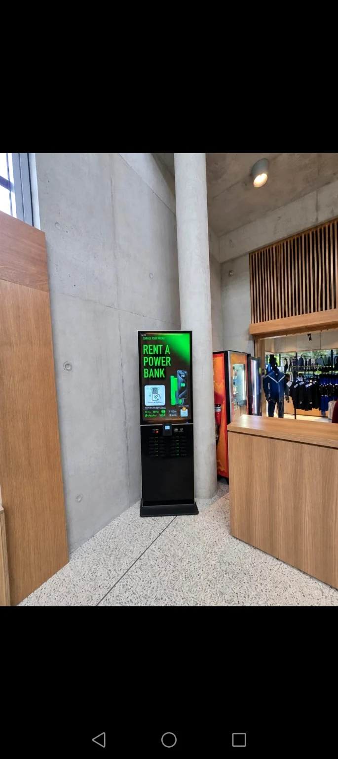 Large floor-standing VOLT power bank rental station