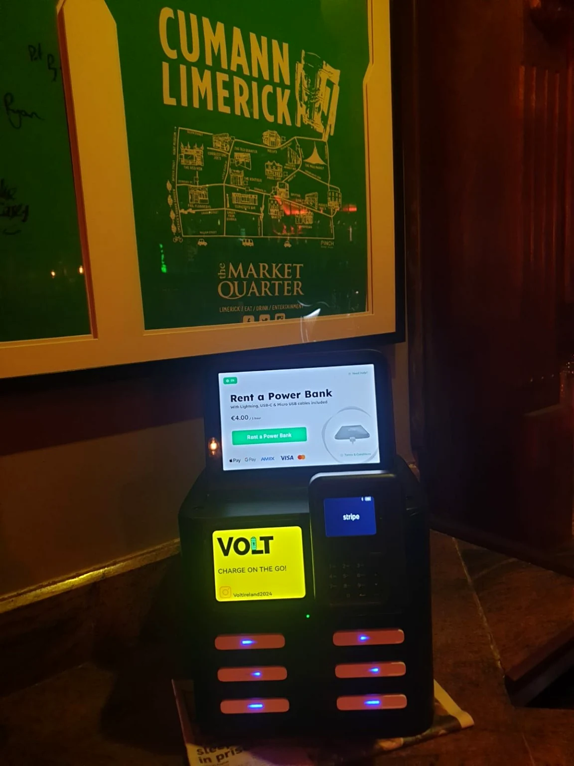 VOLT charging station in a Limerick hospitality venue